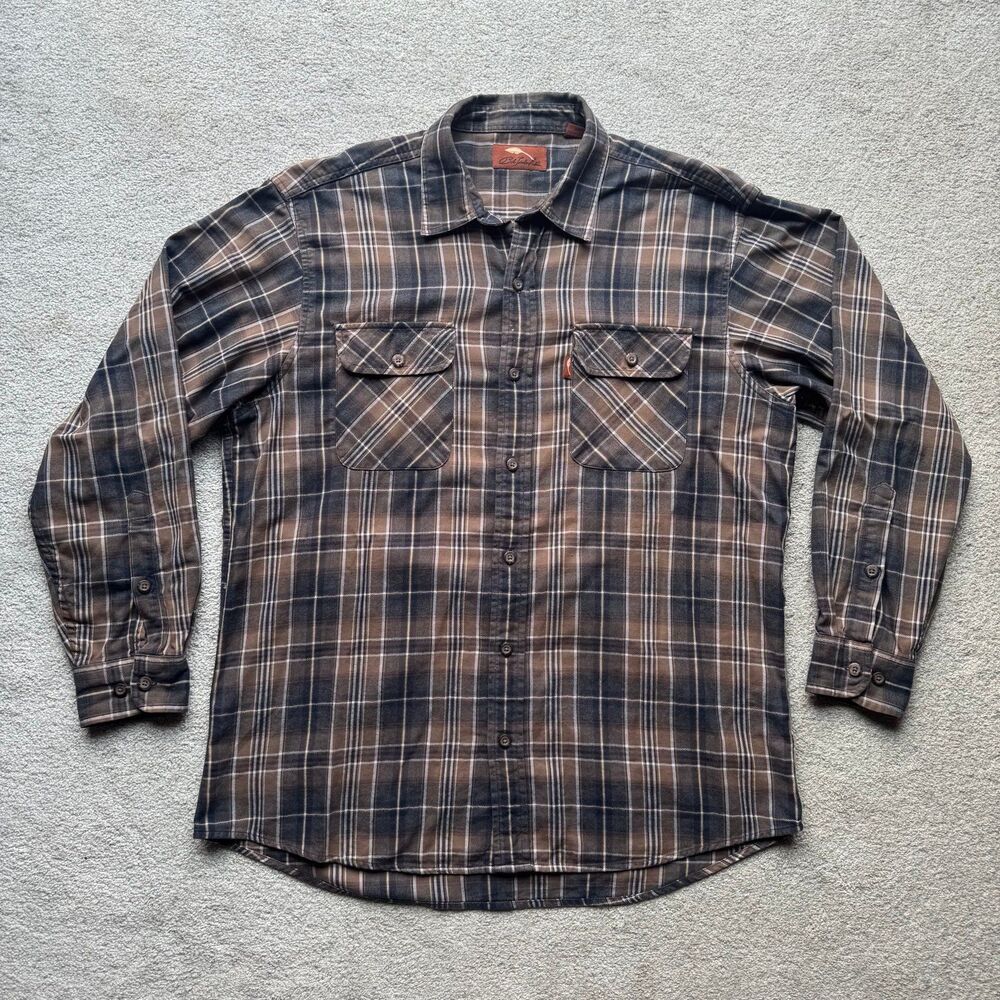 Bob Timberlake Brown Flannel Long Sleeve Button Up Shirt